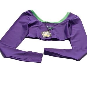 PUMA x DUA LIPA Purple Long Sleeve Crop Tee Size Large